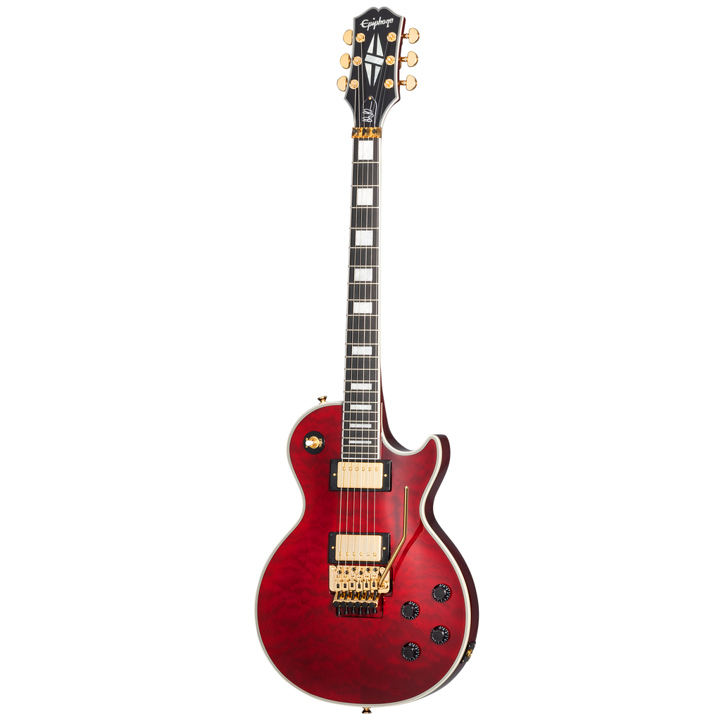 Epiphone Alex Lifeson LP Custom Axcess Quilt Ruby