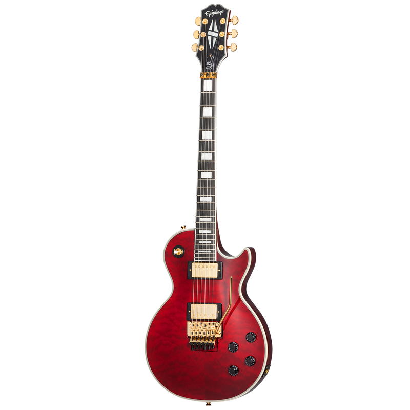Epiphone Alex Lifeson LP Custom Axcess Quilt Ruby