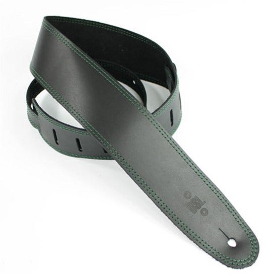 DSL 2.5" Strap Black Green Stitch