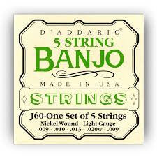 D Addario EJ60 Banjo Strings Light