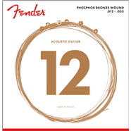 Fender Phosphor Bronze Acoustic Guitar Strings, Ball End, 60L .012-.053 Gauges, (6)