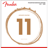 Fender Phosphor Bronze Acoustic Guitar Strings, Ball End, 60CL .011-.052 Gauges, (6)