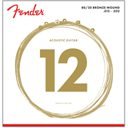Fender 80/20 Bronze Acoustic Strings, Ball End, 70L .012-.052 Gauges, (6)