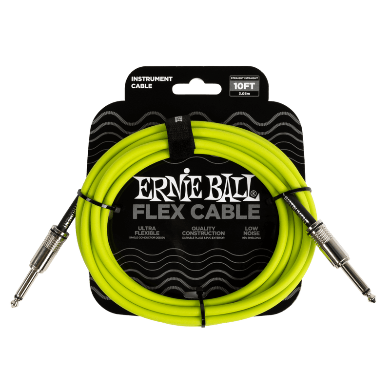 Ernie Ball 10ft Flex Inst Cable / Green