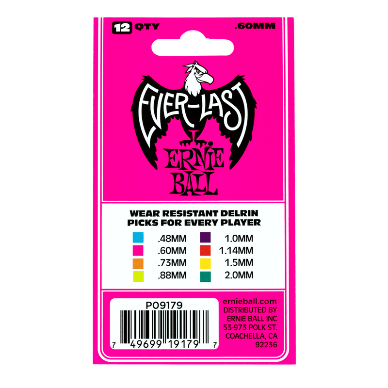 Ernie Ball Everlast Picks 12Pk .60mm