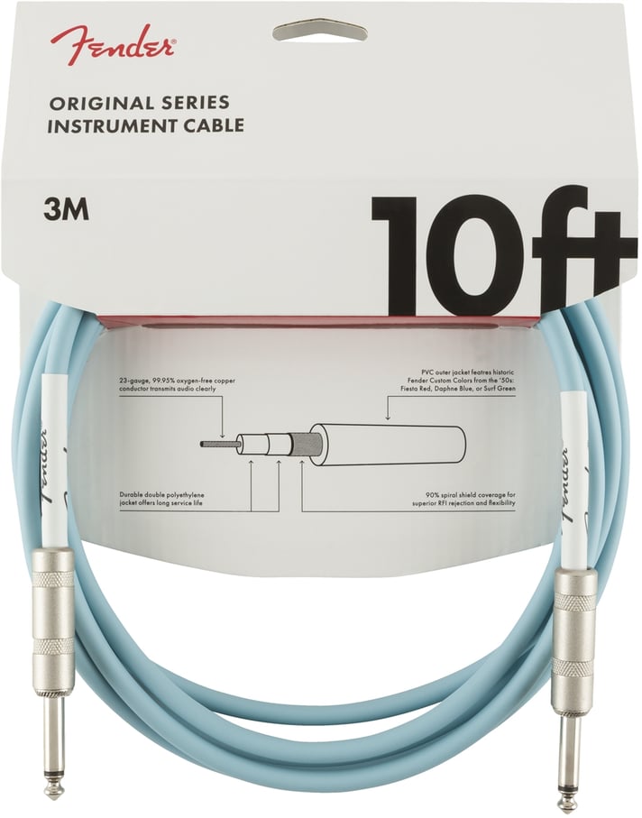 Fender Cable 10' Daphne Blue