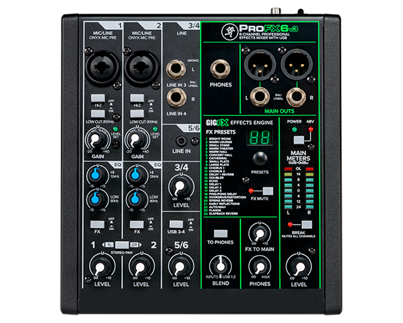 Mackie PROFX6V3  6 Channel Pro Effects