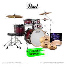 PEARL DECADE DMP INCRED-A-BUNDLE 22" FUSION PLUS PACKAGE   GLOSS DEEP RED BURST