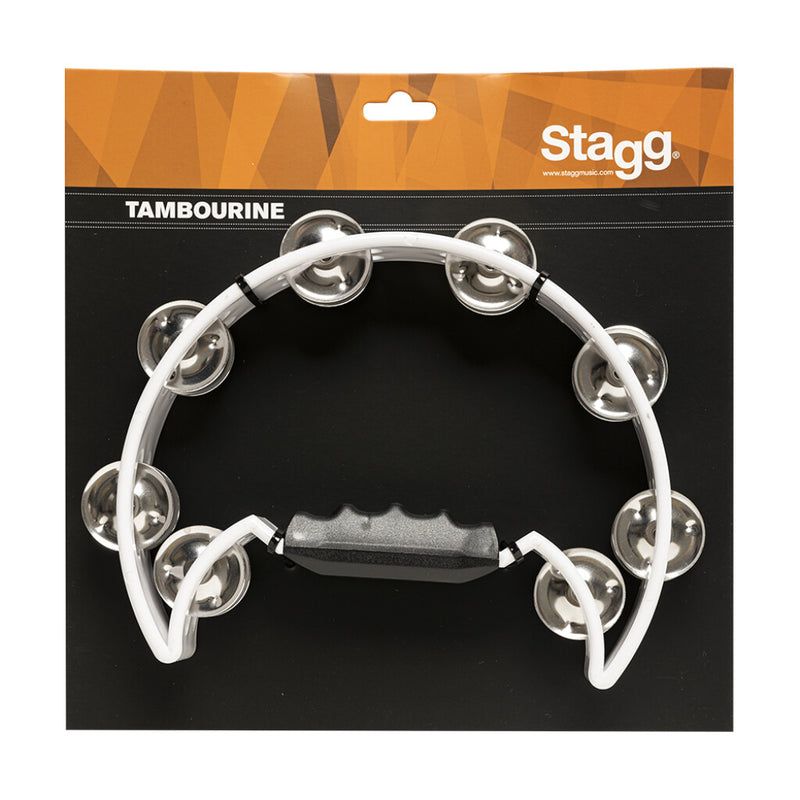 Stagg Tambourine Cutaway 16 Jingles WH